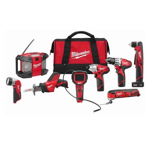 Milwaukee 2495-28 M12 12-Volt Lithium-Ion Cordless Combo Kit 8-Tool New!!!