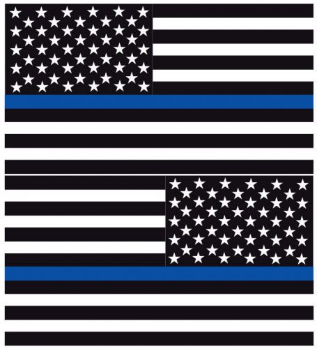 Reflective thin blue line american flags mirrored 3&#034;- police fire decal for sale