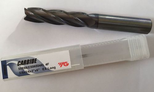 New yg carbide 3/4&#034; extra long 6&#034; length milling end mill cutter lathe tool for sale