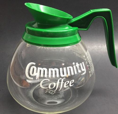 Community Coffee Replacement Glass Carafe 64 Ounce Pot Green Rim