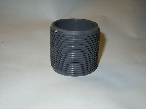 Pipe Nipple, PVC, 1-1/2&#034; Threaded x 1-3/4&#034; long, Schedule 80, Gray