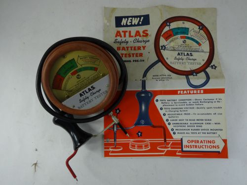 Vintage Antique ATLAS Safety Charge Battery Tester Model PSC-2H w/ Instructions