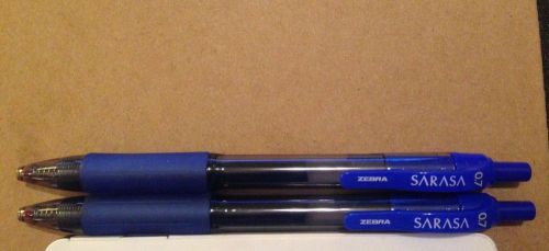 Zebra Sarasa Blue Retractable Gel Pen (0.7mm) Lot of 2 Medium Point New