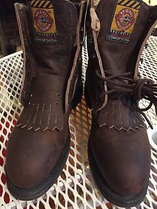 Justin Steel Toed Workboots Men&#039;s 6B USA