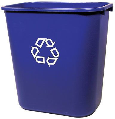 Medium deskside blue recycle trash cans (28-1/8 qt.) (1 bin) for sale