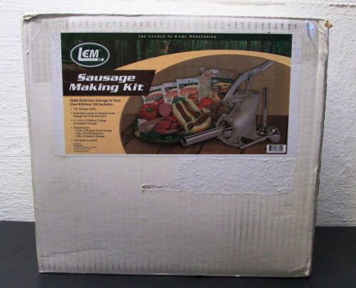 LEM DOUBLE TINNED SAUSAGE MAKING KIT STUFFER 3 LBS CAPACITY 3 SS TUBE MEAT DEER