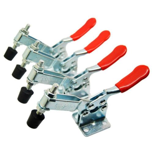 E-TING New 4 PCS Hand Tool Toggle Clamp 201B Antislip Red Horizontal Clamp 20...