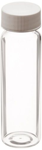 JG Finneran 9-120 Clear Borosilicate Glass Standard VOA Vial with White Polyp...