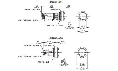 AUTOMATIONSTORE FUJI Extended Round Pilot Light DR22E3L-E3S