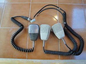 3 Vintage GE General Electric Mastr Rangr Erricson Shure Motorola CB Mics