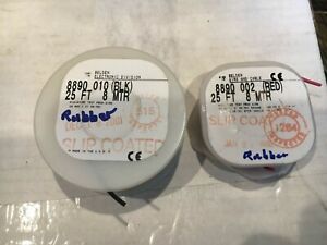 Belden 8890 010, 002 Rubber Probe/Lead Wire Lot, 24AWG. Red/Blk Spools. 50&#039;. New