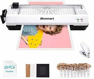 5 in 1 Laminator Set A4 Trimmer Corner Rounder 20 Laminating Pouches White New