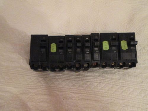 Lot of 8 square d type qo 120/240v breakers for sale