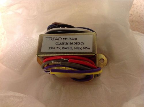 Triad vpl16-600 transformer 230/115v, 50/60 hz, 16/8v output, class b for sale