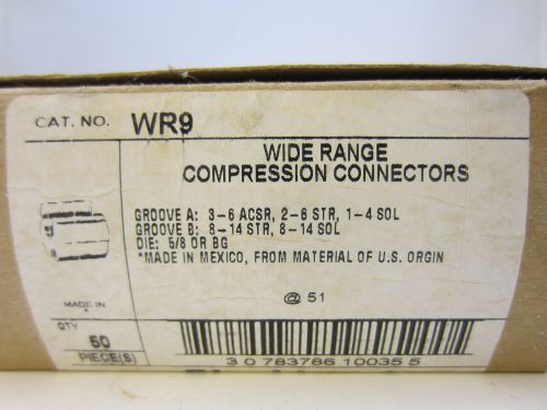 LOT OF 50 BLACKBURN WR9  WIDE RANGE COMPRESSION CONNECTORS