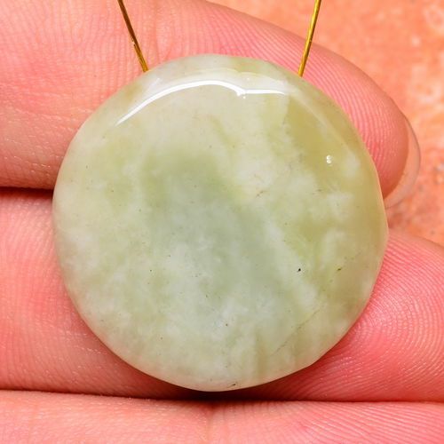 FABULOUS! ROUND NATURAL NEW JADE GEMSTONE BUTTON 25X25X8MM