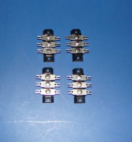 (LOT of 4) 3 Position Kulka 599 Screw or Solder Barrier Strip Terminal Block