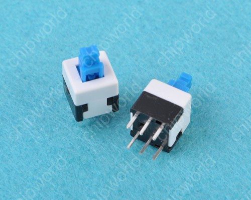 5pcs 8X8mm Blue Cap Self-locking Type Square Button Switch Control 8*8 new