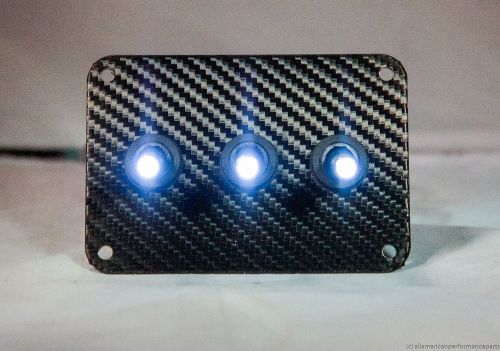 3 HOLE Carbon Fiber WRAP w/ LED toggle switches - WHITE