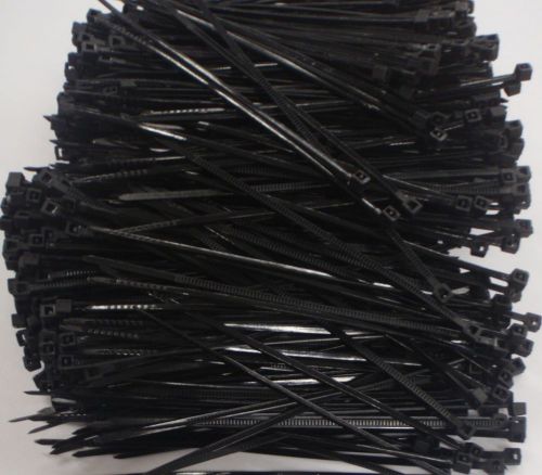 1000PC ZIP TIE CABLE WRAPS 1/8&#034; WIDE X 4&#034; LONG 3X100 BLACK