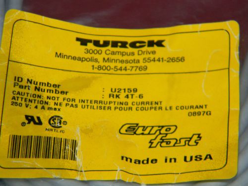 Turck RK 4T-6  U2159 Euro Fast Cordset