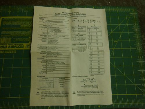 ALLEN BRADLEY BULLETIN 845K INSTAL INSTRUCTIONS SIZE 25 INCREMENTAL ENCODER 3686