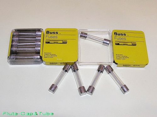 5pcs bussmann time delay msl 6-1/4 6.25a / 250v 6.3*32mm glass tube fuse tin box for sale