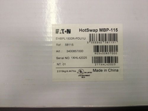 Eaton hot swap mbp-115 ehbpl1500r-pdu1u for sale