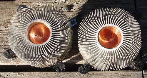 LOT OF 2 LARGE CPU ALUMINUM, COPPER HEAT SINKS FOR LED, ART, HOBBY, STEAM PUNK ?