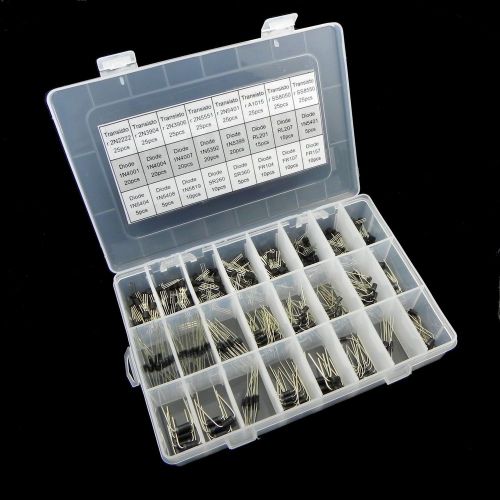 24value 400pcs Transistors and Diodes Bridge Rectifiers Assortment Box Kit (#088