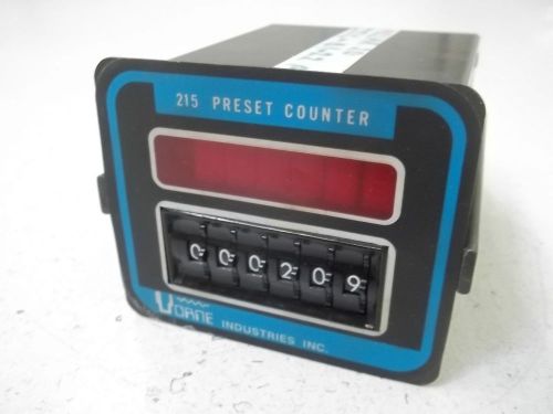 VORNE INDUSTRIES INC. 215M-61-HR-X PRESET COUNTER *USED*