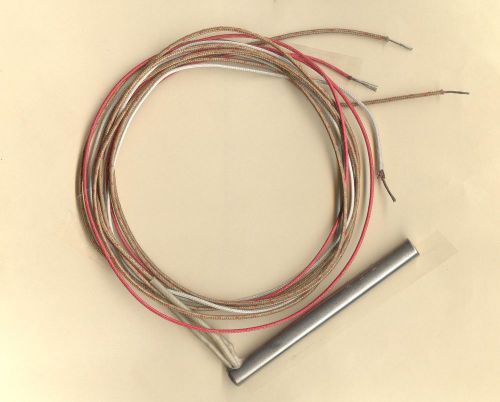 Fast heat cartridge heater 3/8&#034; dia x 3 1/2&#034; l 250w 240v 24&#034; leads &amp; type j t/c for sale