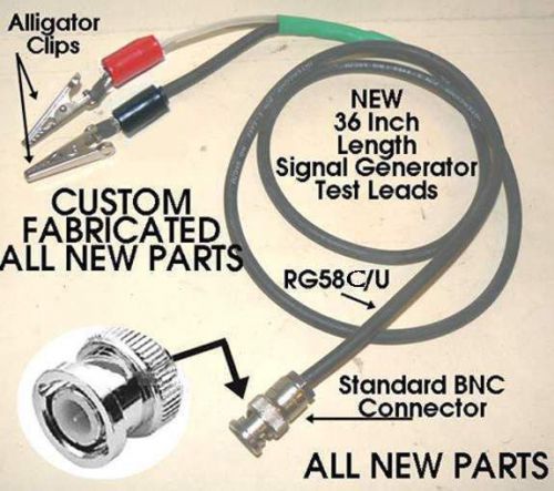 SIGNAL GENERATOR VTVM TEST CABLE BNC CONNECTOR  w/ALLIGATOR CLIPS B&amp;K HEATHKIT