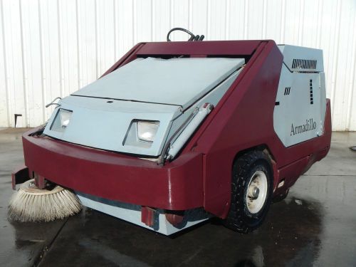 POWERBOSS SW/9XV RIDE ON PARKING LOT OUTDOOR SWEEPER w HYDRAULIC DUMP