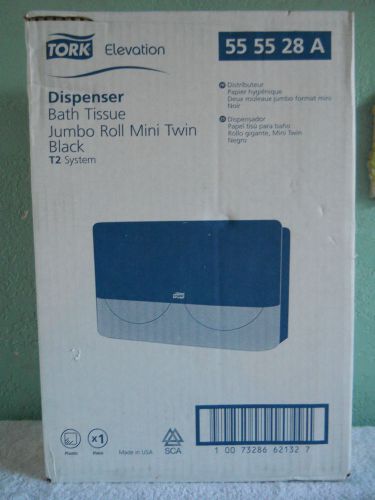 TORK ELEVATION DISPENSER BATH TISSUE JUMBO ROLL MINI TWIN BLACK 555528A T2