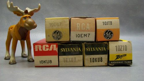 10EG7, 10EM7, 10JT8, 10KU8, 10Z10 Vacuum Tubes  Lot of 7