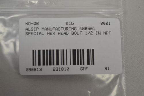 NEW ALSIP MANUFACTURING 488501 SPECIAL HEX HEAD RETAINER BOLT 1/2 IN D231810