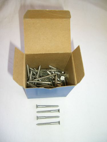 Vintage zinc chromate, qty 65, 1 3/4&#034; slotted wood screws, grade 8, nos in box for sale