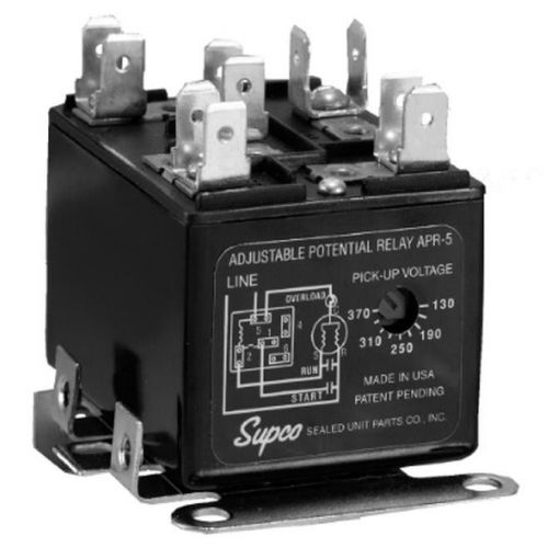 NEW SUPCO APR5 ADJUSTABLE POTENTIAL RELAY 30AMP 110-270VAC