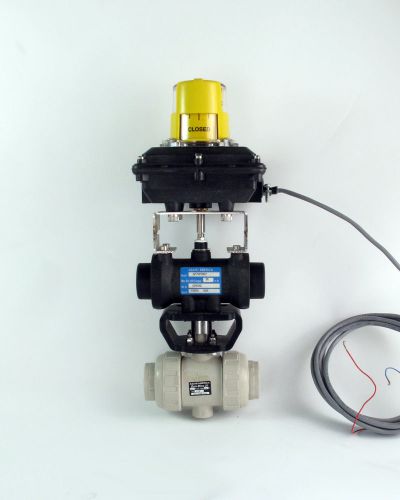 Asahi 1&#034; ball valve duo-block 21 w/ penumatic actuator &amp; accutrack ap79psnst for sale
