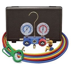 Mastercool 98660 dual r-134a / r12 aluminum manifold gauge set for sale