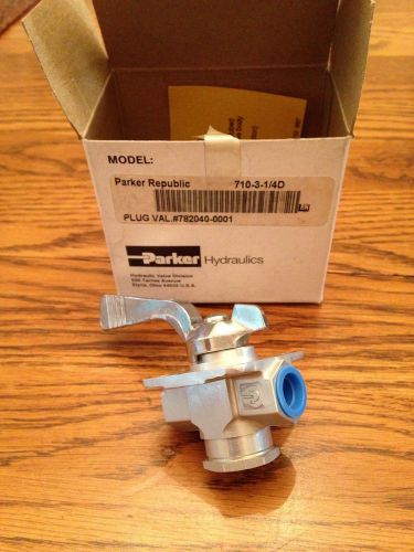 Parker Teledyne Republic 710-3-1/4D Three WAY PORT VALVE/plug val #782040-0001