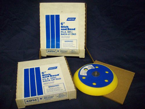 Norton 43724 sanding disc backup pad 6&#034; diameter 5/16&#034;-24 thread male shaft nos for sale