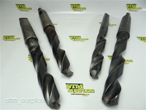 NICE HEAVY DUTY 4 HSS TAPER SHANK TWIST DRILLS 1-3/8&#034; TO 1-1/2&#034; W/ 4MT &amp; 5MT