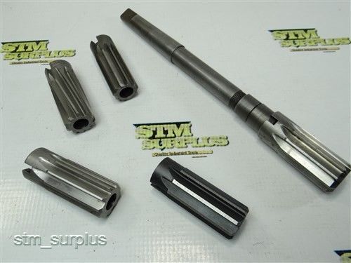 5 HSS CLEVELAND SHELL REAMERS 7/8&#034; TO 1&#034; WITH 1 MORSE TAPER SHANK ARBOR 2MT