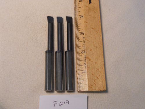 3 USED SOLID CARBIDE BORING BARS. 3/8&#034; SHANK. MICRO 100 STYLE. B-320 (F219}