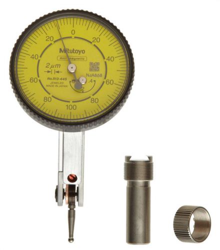 Mitutoyo 513-445e dial test indicator, basic set, tilted face, 8mm stem dial new for sale