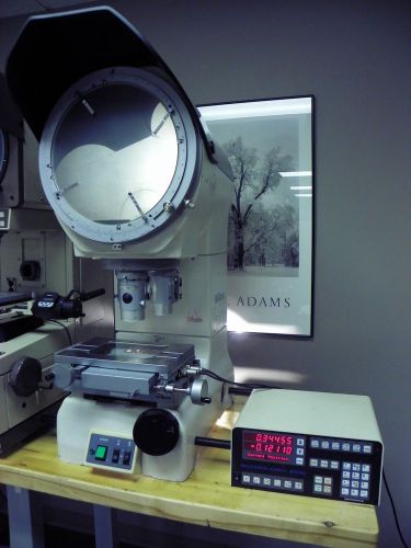 12&#034; Nikon V-12A Bench Top Optical Comparator w/ Quadra Chek DRO