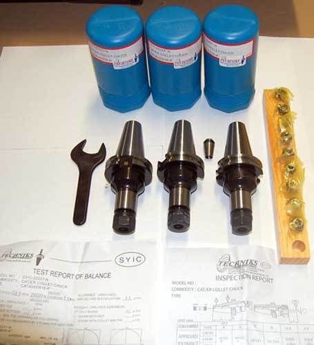 14 pc techniks cat 40 er 16-4 25k cnc collet chucks kit for sale