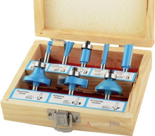 8 pc 1/4 Shank Router Bit Set Tungsten Carbide Bits